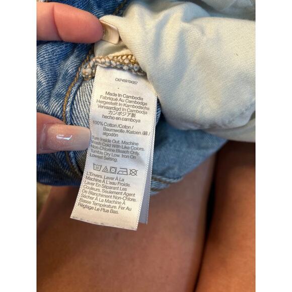 Abercrombie & Fitch relaxed denim shorts cutoff denim distressed SZ 25" - Picture 4 of 6